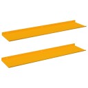vidaXL Flytende hylle 2 pcs Sennepsgul 80 x 18 x 2,5 cm Stål