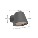 Lindby Ileyna utendørs vegglampe, mørkegrå