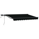  Manuell markiseramme med LEDs Svart og Anthracite 3,5 x 2,5 m
