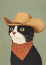 Cowboy Black Cat Plakat Plakat / 40x50cm