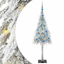  Juletre med 150 LED med stativ Hvit 150 cm PE og stål