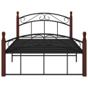 vidaXL Sengeramme svart metall og heltre eik 120x200 cm
