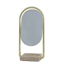 AYTM - Angui Table Mirror Gold/Travertine