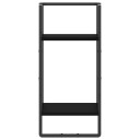  Vegghylle med stang svart 30x25x65 cm 8721012046320