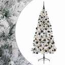 vidaXL Kunstig juletre med julekuler 210 cm 300 LED-lys Varmhvit