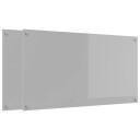  Kjøkkenbakplate 2 pcs Lysegrå 110 x 60 cm herdet glass