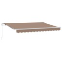 vidaXL Uttrekkbar markise Gråbrun 400 × 300 cm Polyester og aluminium