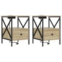  Nattbordskap med skuff 2 pcs Sonoma eik 41.5 x 40.5 x 55 cm