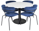 Venture Design Razzia & Arrow spisegruppe Hvit/blå 4 st stoler & bord 106 cm