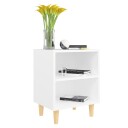 vidaXL Nattbord med ben i heltre 2 stk hvit 40x30x50 cm