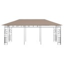 vidaXL Paviljong med myggnett 6x3x2,73 m gråbrun 180 g/m²