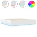  Sengeramme med LED-lys hvit 200x200 cm konstruert tre 8721012273184