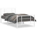 vidaXL Sengeramme i metall med hode- og fotgavl hvit 107x203 cm 8721012304239