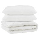 vidaXL Dyne med pute 3 stk. Hvit Mikrofiber