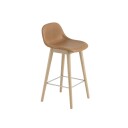 Muuto Fiber Barstol WOOD m/rygg H:65 Leather