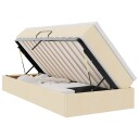  Seng med lagring og madrass Krem 90 x 190 cm Polyester