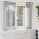  Voilegardiner med grommets 2 stk lysegrå 140x140 cm 8721158551238