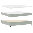  Box Spring Seng med Madrass Lysegrå 200x200 cm Fløyel