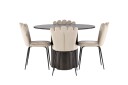 Venture Home Olivia Matgruppe 110 cm Rund med 4 Limhamn Stoler Beige