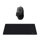 Logitech G502 X Gamingmus med G240 Musematte - Kablet, Optisk, Svart