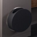 Vola RS3 affaldsbeholder, Ø38 cm, sort/børstet rustfritt stål