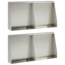 vidaXL Støttemur 4 stk. 40 x 12 x 30 cm Rustfritt stål Sølv