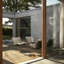 Houe Click Roomy lounge chair Paprika. Frame: Grey. Armrest: Bamboo