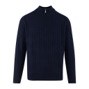 Walt Half-zip Dark Navy XL Wool cable sweater