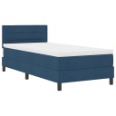  Box Spring Seng med Madrass Blå 80x200 cm Stoff
