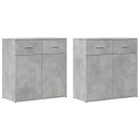  Skjenker 2 stk betonggrå 79x38x80 cm konstruert tre