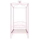 vidaXL Himmelsengeramme rosa metall 90x200 cm