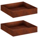 vidaXL Hageblomsterpotte 2 stk. Rusten 80 x 80 x 12 cm Cortenstål