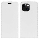 iPhone 15 Vertikalt flippbart deksel med kortlomme hvit