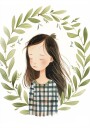 Peaceful Girl Illustration Plakat Plakat / 50x70cm