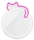 Forever Light FMNE03 Neon LED Lysspejl   Hvid Pink Sovende Kat