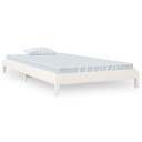 vidaXL Stableseng hvit 100x200 cm heltre furu