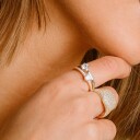 Sif Jakobs ELLERA UNO GRANDE Ring 18 kt. Gullforgylt sølv SJ-R42282-CZ-YG-58 - Dame - 925 sterling silver