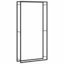 Vedstativ matt svart 110x28x214 cm stål