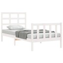 vidaXL Sengeramme med hodegavl hvit 90x190 cm heltre