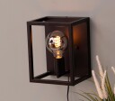 Lisboa Vegglampe Enkel E27 Sort/Messing