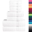  Premium håndklesett 8 deler SOLUND hvit 600 g/m2