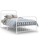  Sengeramme i metall med hode- og fotgavl hvit 107x203 cm 8721102645525