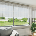  Gardiner med gardiner Blomster Hvit 1200 x 80 cm Polyester