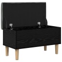 vidaXL Oppbevaringsbenk med pute Svart eik 82 x 42 x 46 cm