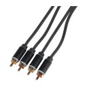 DACOTA PLATINUM RCA STEREO-KABEL HANN-HANN 1,5M, SVART