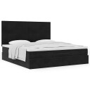  Ottoman sengeramme med madrasser svart 180x200cm fløyel 3313417