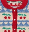 Konges Sløjd Cardigan   Strikk   Belou   Cherry Stripe   Konges Sløjd   1 år 80   Cardigan Blå Hvit Rød