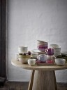 Bloomingville Addison Servisetallerkener 3 deler i myk rosaton med prikkete finish