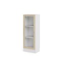 Base reol 1 glassd?r hvit, eik struktur dekor.