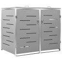 vidaXL Søppeldunkskur dobbelt 138x77,5x115,5 cm rustfritt stål